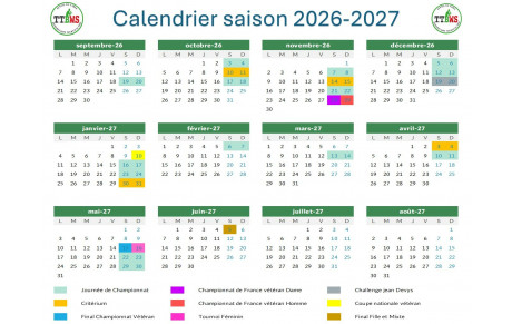CALENDRIER 2026-2027